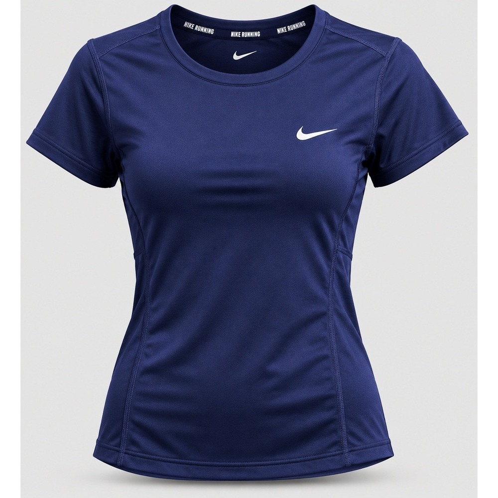 Nike Dri-FIT Running Shirt Womens XS Navy Blue Short Sleeve Athletic Top - Picture 1 of 10
